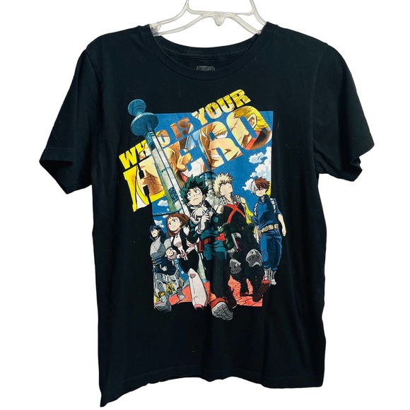 My Hero Academia Who is Your Hero Funimation Men's Medium Black T-Shirt - Picture 1 of 4